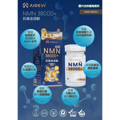 星滙網獲官方授權銷售產品 AIDEVI NMN38000+ 抗衰全逆齡膠囊 升級配方強效版 (90粒)