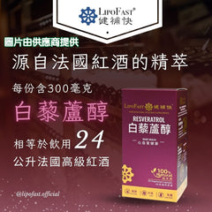 健補快 「升級版」白藜蘆醇  (60粒) 1樽