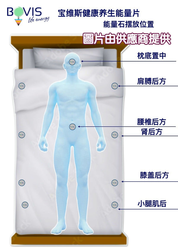 Bovis健康能量石 (10片) (能量升級版) 1件 送 : 保健活絡能量墊 1張 尺寸:180cm x 200cm 價值 $899