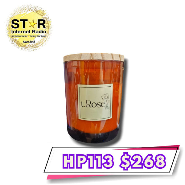 全手工製靈氣能量檀香玫瑰香薰蠟燭 110g (約)