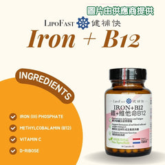 健補快鐵+維他命B12膠囊 (60粒)