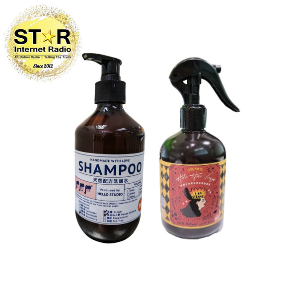 Hello Hair 長白山人蔘＋生薑＋ 迷迭香配方洗頭水 400ml 1支 生髮護髮醋 300ml 1支